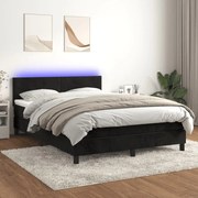 ΚΡΕΒΑΤΙ BOXSPRING ΜΕ ΣΤΡΩΜΑ &amp; LED ΜΑΥΡΟ 140X200 ΕΚ. ΒΕΛΟΥΔΙΝΟ 3134287