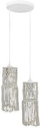 Φωτιστικό Οροφής Δίφωτο Heronia Macrame 01 Handmade 31-1061 Rope/White