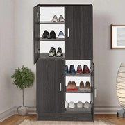Παπουτσοθήκη-ντουλάπι Felicity χρώμα wenge eo 60x32x127εκ 60x32x127 εκ.