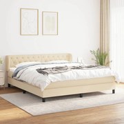 ΚΡΕΒΑΤΙ BOXSPRING ΜΕ ΣΤΡΩΜΑ ΚΡΕΜ 160X200 ΕΚ. ΥΦΑΣΜΑΤΙΝΟ 3126498