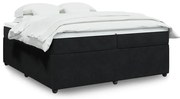 vidaXL Κρεβάτι Boxspring με Στρώμα Μαύρο 200x200 εκ. Βελούδινο