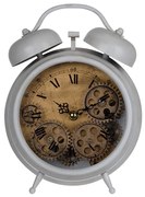 Artekko Hereford Επιτραπέζιο Ρολόι Μεταλλικό Λευκό (18x7x25)cm