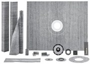 VEVOR Shower Curb Kit, 1219x1524mm Shower Pan Kit with 50.8mm PVC Central Flange, Waterproof Membrane, Stainless Steel Grate and Joint Sealant, Shower Pan Slope Sticks Fit for Bathroom