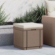 Keter Σκαμπό με Αποθηκευτικό Χώρο Cube Χρώμα Καπουτσίνο με Μαξιλάρι