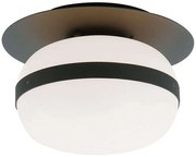 Φωτιστικό Οροφής - Πλαφονιέρα Palma 4245700 E27 Black-White Viokef Μέταλλο,Γυαλί