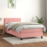 ΚΡΕΒΑΤΙ BOXSPRING ΜΕ ΣΤΡΩΜΑ ΡΟΖ 80 X 200 ΕΚ. ΒΕΛΟΥΔΙΝΟ 3141274