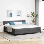 vidaXL Κρεβάτι με Μαξιλάρι Στρώμα Σκούρο Γκρι 200x200 εκ. Υφασμάτινο