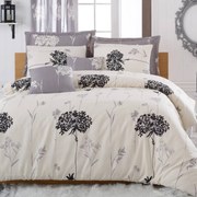 Σετ κρεβατοκάμαρας Eponj Home 143EPJ1451, 65% βαμβάκι, 35% πολυεστέρας, 4 τεμάχια, Κάλυμμα 200x220 cm, Σεντόνι 220x240 cm, μαξιλαροθήκη 50x70 cm, Μπεζ/γκρι