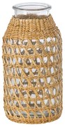 Βάζο Mandy 35627 Φ8,5x17,5cm Natural GloboStar Γυαλί,Bamboo