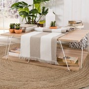 Τραβέρσα Gella 02 Beige Teoran 45X180 Βαμβάκι-Πολυέστερ