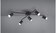 Σποτ Φωτιστικό Οροφής 5xGU10 Κινητό Marley Trio Lighting 612400532 Μαύρο