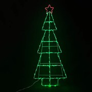 Δέντρο με Αστέρι  IP44  Christmas Tree 100 LED Λαμπάκια Σειρά Σταθερό Πράσινο με Κόκκινο60x150cm 5m ΚΑΛ. ACA X08100349