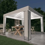 vidaXL Κιόσκι με Διπλή Οροφή και Φωτάκια LED Λευκό 3 x 3 μ.
