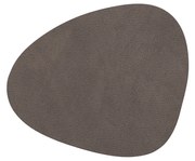 Σουβέρ Glass Mat Curve  Nupo / Ανακ. Δέρμα Caviar Σκούρο Καφέ 11x13 cm LIND DNA
