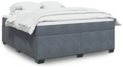 vidaXL Κρεβάτι Boxspring με Στρώμα Σκούρο Γκρι 180x200 εκ. Βελούδινο