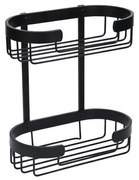 Ραφιέρα Μπάνιου Διπλή (25x13x28.5) Estia Stance Ίσια Μαύρη 02-28497