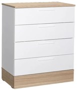 Συρταριέρα Pelita pakoworld σε λευκή-oak απόχρωση 72x40x88εκ