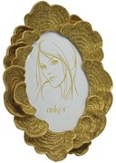 Κορνίζα Οβάλ Ανάγλυφη 24343-4 10x15cm Gold Ankor Polyester