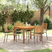 vidaXL Σετ Τραπεζαρίας Κήπου 5 pcs Γκρι 110 x 110 x 75 cm