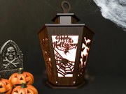 Σετ των 2 Intra απο ξύλο plywood Χρώμα wenge 3mm-4mm πάχος - Φανάρι αποκριών Δίασταση 5x5 cm INTRAFABR-85993666