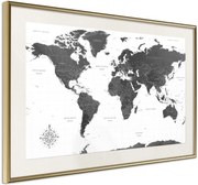 Αφίσα - The World in Black and White - 60x40 - Χρυσό - Με πασπαρτού