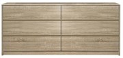 Συρταριέρα Kuanger pakoworld mdf σε φυσική απόχρωση 120x40x70εκ