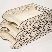 Intra απο ξύλο plywood 3mm-4mm πάχος – Ξύλινος διακοσμητικός δίσκος χαρτιού 3 επιπέδων οργάνωσης για ξύλο γραφείου 15x20 cm INTRAVECTRY-MY547664