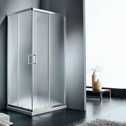 STARLET Corner Entry Καμπίνα Τετράγωνη Γωνιακής εισόδου με 2 σταθερά + 2 συρόμενα φύλλα αδιαφανή CHROME 87-89 Y180εκ