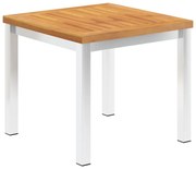 vidaXL Τραπεζάκι Κήπου 45x45x38 εκ. Μασίφ Ξύλο Ακακίας / Ανοξ. Ατσάλι