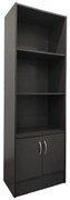 Βιβλιοθήκη Tekaro I σε ανθρακί απόχρωση 57x33x180εκ Υλικό: 15mm   Particle Board 383-000008