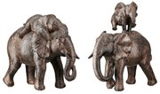 Figure Elephant Synthetic Resin Brown 2 Assorted 18X10X20Cm 18X10X20Cm