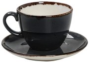 Φλυτζάνι Με Πιατάκι Cappuccino Πορσελάνης 220ml Terra Grey ESPIEL TLG111K6