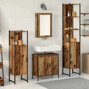 vidaXL Σετ Επίπλων Μπάνιου με ράφι 4 pcs Καφέ 33 x 33 x 185.5 εκ