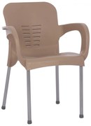 POLYPROPYLENE ARMCHAIR RECYCLED KAREK  BEIGE COLOR 59.5x59x81 cm.