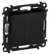 Διακόπτης Διπλός A/R Μαύρο Valena Life 756308 Legrand-756308-Μαύρο 756308