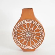 Βάζο Κεραμικό Terracotta-Λευκό 21,3x8,1x28,7εκ. ESTHETI 752-20227