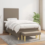 Κρεβάτι Boxspring με Στρώμα Taupe 80x200 εκ. Υφασμάτινο