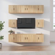 vidaXL Σετ Επίπλων Τηλεόρασης 8 Τεμαχίων Sonoma Δρυς Επεξ. Ξύλο