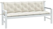 vidaXL Μαξιλάρι Πάγκου Κήπου Κρεμ Μελανζέ 180x50x7 εκ. Ύφασμα