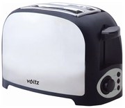 Φρυγανιέρα Voltz V51440D, 750W, Για 2 φέτες, 7 επίπεδα κρούστας, Δίσκος για ψίχουλα, Inox/Μαύρο