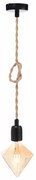Φωτιστικό Οροφής Μονόφωτο Aca 40BRR Rope/Black Matt