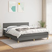 ΚΡΕΒΑΤΙ BOXSPRING ΜΕ ΣΤΡΩΜΑ ΣΚΟΥΡΟ ΓΚΡΙ 180X200 ΕΚ ΥΦΑΣΜΑΤΙΝ 3140474