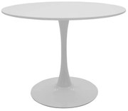 Dining table Balou MDF white D100x75cm 100x100x75 εκ.