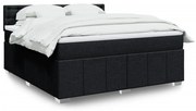 Κρεβάτι Boxspring με Στρώμα Μαύρο 180x200 εκ. Υφασμάτινο