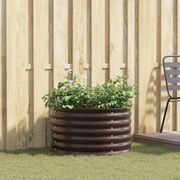 vidaXL Υπερυψωμένη Ζαρντινιέρα Καφέ 80 x 80 x 44 cm Ατσάλι