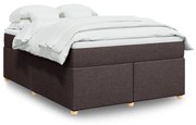 vidaXL Κρεβάτι Boxspring με Στρώμα Σκούρο Καφέ 160x200 εκ Υφασμάτινο