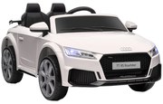 HOMCOM Παιδικό ηλεκτρικό αυτοκίνητο, Audi TT RS Roadster, 3 km/h, Τηλεχειριστήριο, LED, USB, Λευκό