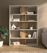 Manosque βιβλιοθήκη με 4 ράφια 125x36x175εκ. Grege / Helvezia Oak