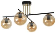 Φωτιστικό Οροφής - Πλαφονιέρα Oslo 846STL5187 70x70x40cm 4xE27 40W Black-Gold Opviq