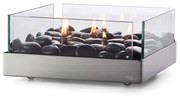 Διακοσμητικό Χώρου Fireplace 123175 23x23x10cm Silver-Black Philippi Ανοξείδωτο Ατσάλι